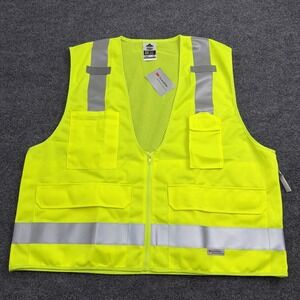 NEW Scotchlite‎ 3M Mens L/XL Reflective Vest Jacket Type R Class 2 Green Yellow